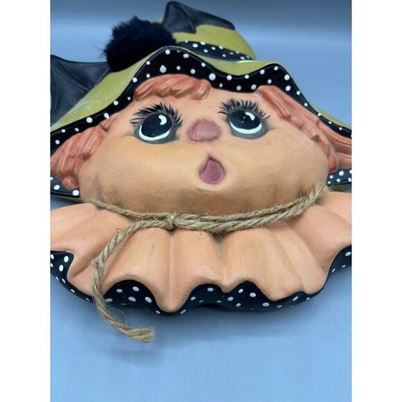 Vintage Ceramic Wall Hanging Scarecrow Halloween Fall Decor Hand Painted - Picture 2 of 5